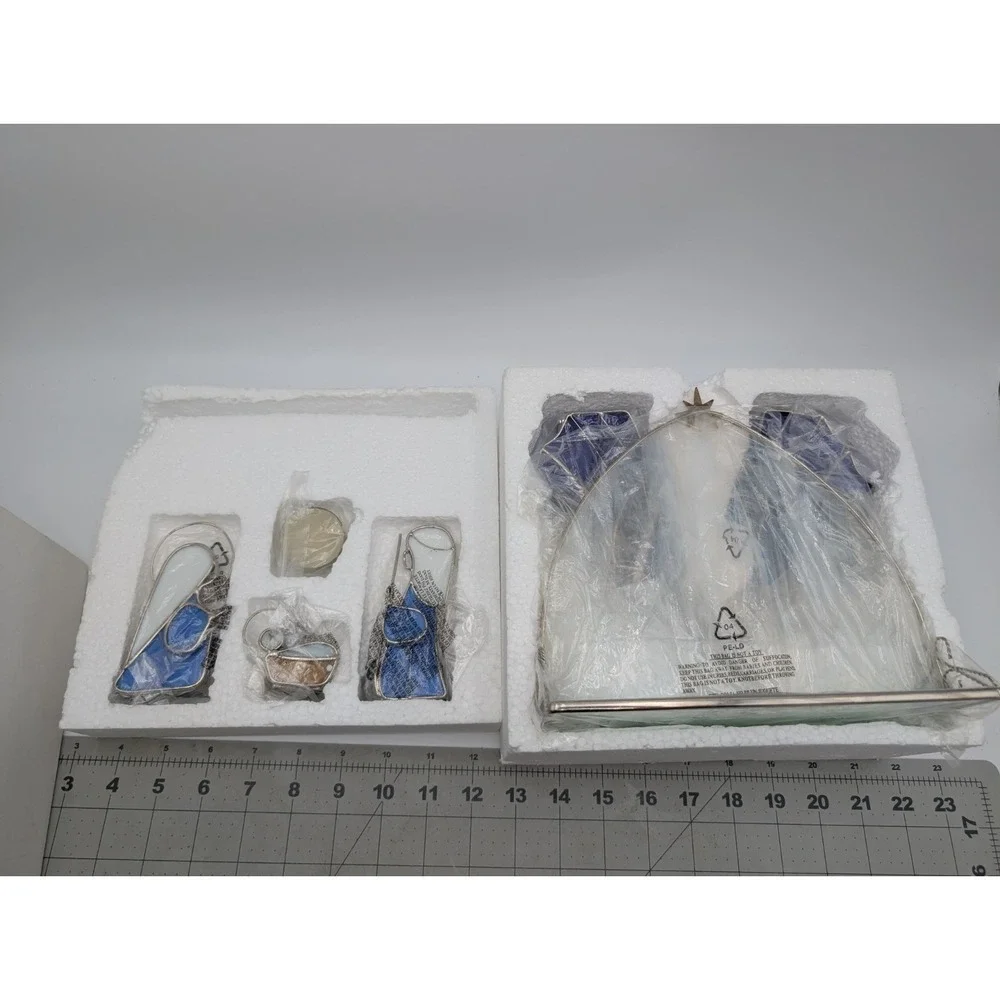Dicksons Stained Glass Nativity‎ Creche Tealight Set 8 Inch